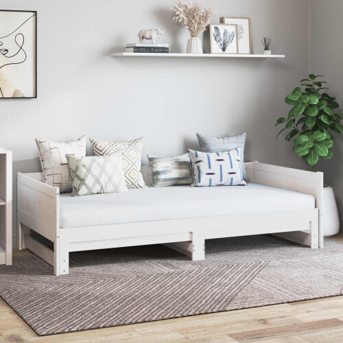 VidaXL vidaXL Pull-out Day Bed White 180 x 200 cm Solid Pine Wood