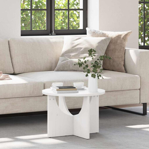 VidaXL vidaXL Coffee Table White 50 x 50 x 35 cm Solid pine wood