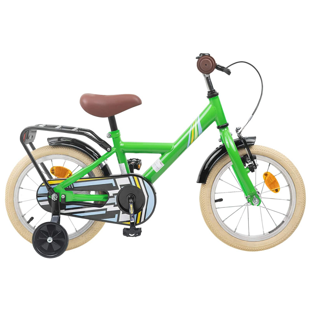 Photos - Bike VidaXL Kids  14 Inches for 3-5 Years Old Green 