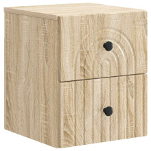 vidaXL Wall-Mounted Bedside Cabinet Sonoma Oak 33 x 34.5 x 40 cm