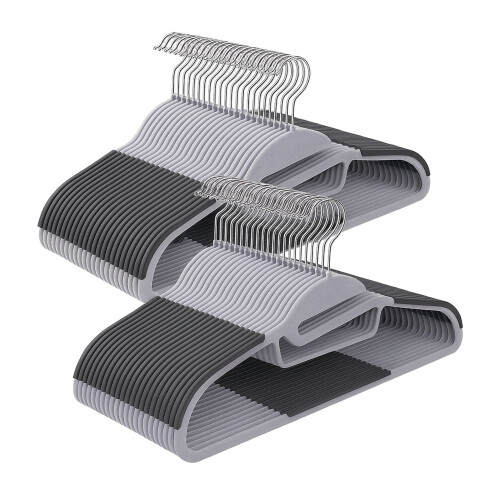 Sklisikre gummierte kleshengere - plassbesparende sett 1