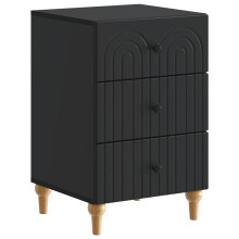 vidaXL Bedside Cabinet Black 43x 41 x 66.5 cm Engineered Wood