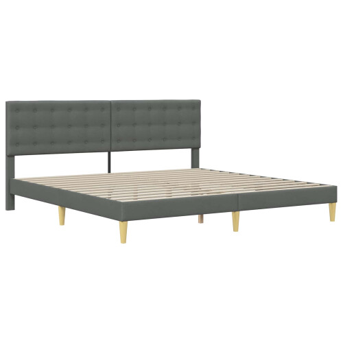 VidaXL vidaXL Bed Frame with Headboard Dark Grey 180 x 200 cm Fabric 2