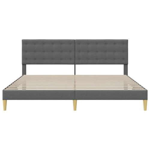 VidaXL vidaXL Bed Frame with Headboard Dark Grey 180 x 200 cm Fabric 1