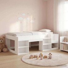 vidaXL Kids'Bed Frame with Storage White 90 x 190 cm Engineered Wood
