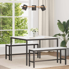 vidaXL Dining Table White 110 x 110 x 75 cm Solid Pine Wood