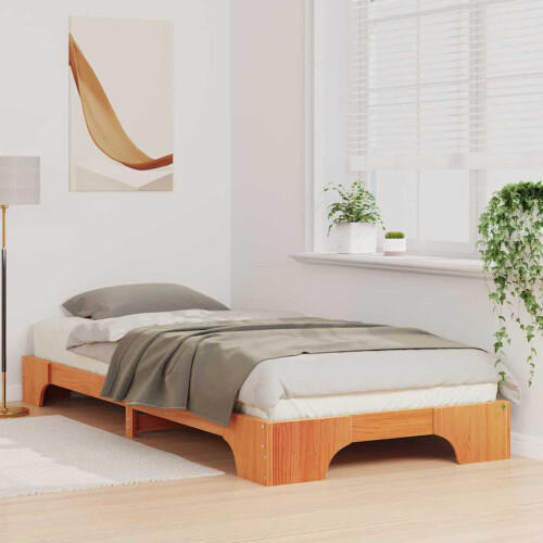VidaXL vidaXL Bed Frame Brown 100 x 220 cm Solid Pine Wood 1