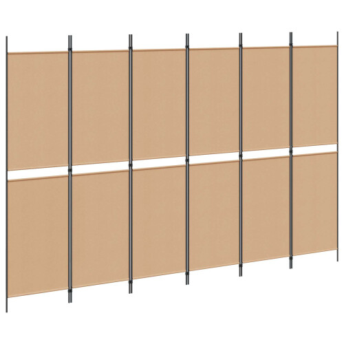 VidaXL vidaXL 6-Panel Room Divider Beige 300 x 200 cm Fabric 1