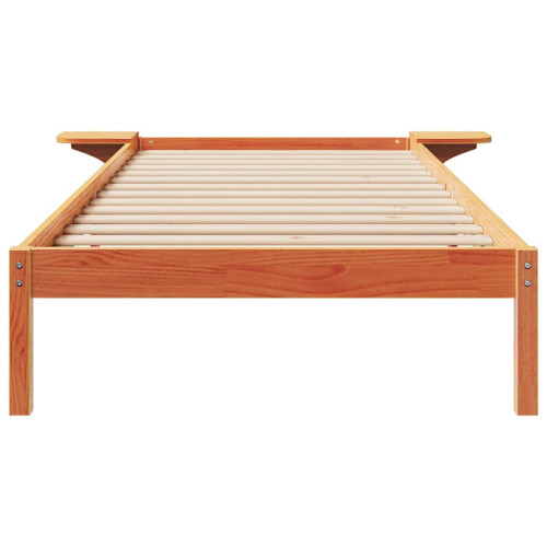 VidaXL vidaXL Bed Frame with Side Tables Wax Brown 90 x 210 cm 1