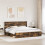 VidaXL vidaXL Bed Frame Smoked Oak 200 x 200 cm Solid Pine Wood 3