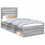 VidaXL vidaXL Bed Frame Grey Sonoma 90 x 190 cm Solid Pine Wood 2