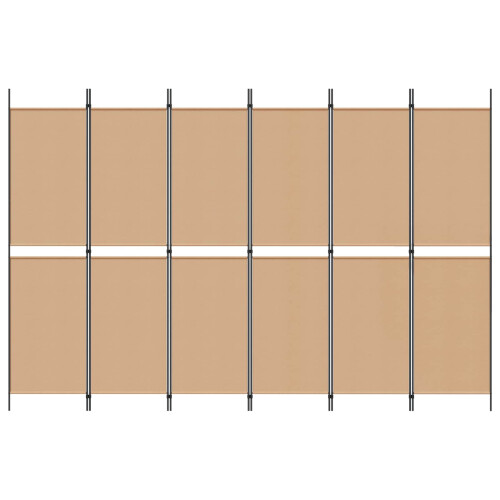 VidaXL vidaXL 6-Panel Room Divider Beige 300 x 200 cm Fabric 2