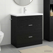 vidaXL Bathroom Furniture Set Black Oak 81 x 40 x 84.5 cm