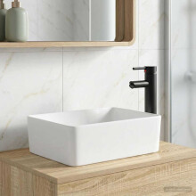 vidaXL Bathroom Wash Basin Matte Black 40.5 x 30.5 x 13 cm Metal