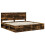 VidaXL vidaXL Bed Frame Smoked Oak 200 x 200 cm Solid Pine Wood 4