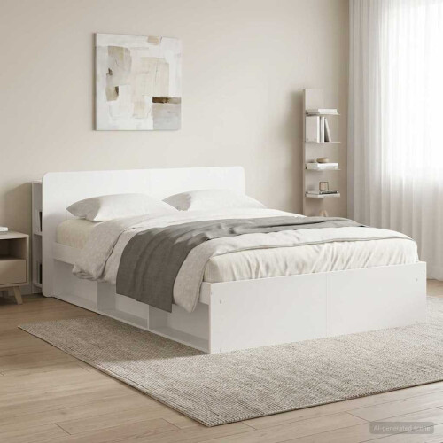 VidaXL vidaXL Headboard Cabinet with Storage White Engineered Wood