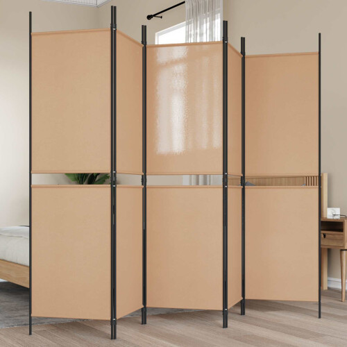 VidaXL vidaXL 5-Panel Room Divider Beige 250 x 180 cm Fabric
