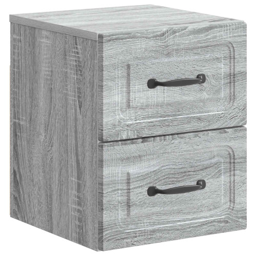 VidaXL vidaXL Wall-Mounted Bedside Cabinet 2 pcs Grey Sonoma Engineered Wood 2