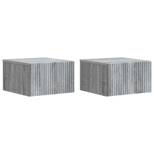 vidaXL Wall-Mounted Bedside Cabinet 2 pcs Grey Sonoma Engineered Wood