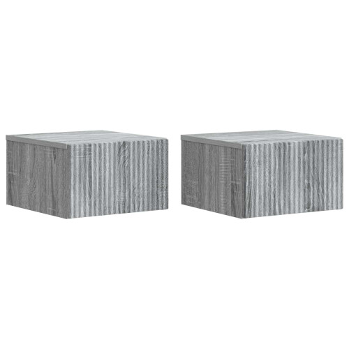 VidaXL vidaXL Wall-Mounted Bedside Cabinet 2 pcs Grey Sonoma Engineered Wood