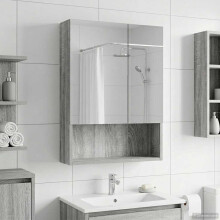 vidaXL Badezimmerspiegelschrank Sonoma-Grau 50 x 14,5 x 70 cm