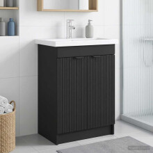 vidaXL Bathroom under Sink Cabinet Black 56 x 37.5 x 81 cm
