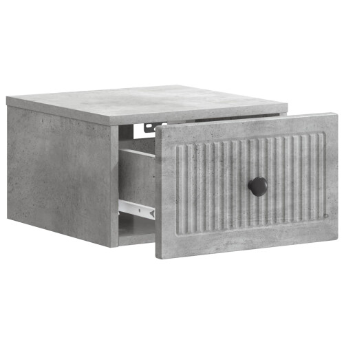 VidaXL vidaXL Wall-Mounted Bedside Cabinet with Drawer 2 pcs Concrete Grey 2