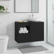 vidaXL Bathroom Cabinet Black 30 x 41 x 50 cm Engineered Wood