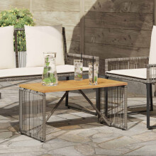 vidaXL Outdoor Table Grey and Brown 80 x 40 x 40 cm Poly Rattan