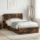 VidaXL vidaXL Bed Frame with Storage Smoked Oak 90 x 200 cm Engineered Wood 1