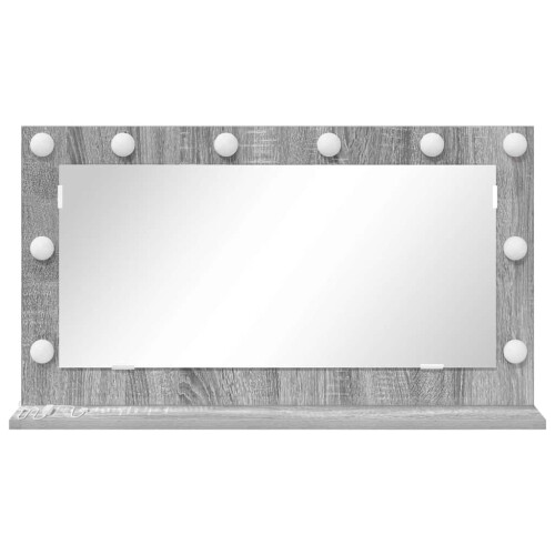 VidaXL vidaXL Vanity Mirror Rectangular Grey Sonoma 80 x 45 x 18 cm 1