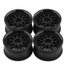 4PCS 1.9Inch Plastic 52MM Wheel Hub Rim for RC Car 1/10 -Road Drift HPI RedCat Sakura HSP,Black