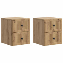 vidaXL Wall-Mounted Bedside Cabinet 2 pcs Artisan Oak Engineered Wood