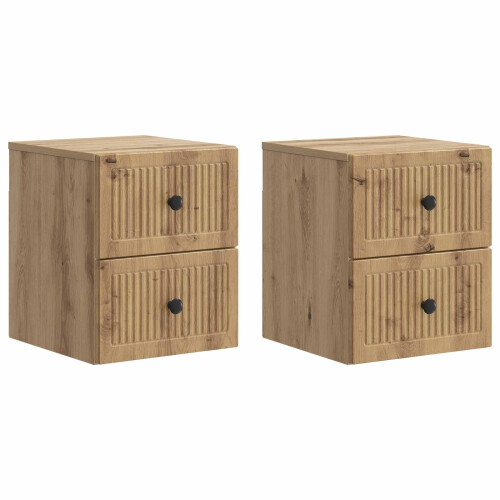 VidaXL vidaXL Wall-Mounted Bedside Cabinet 2 pcs Artisan Oak Engineered Wood