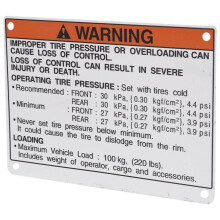 For Warning Decals Stickers Labels Aluminum Backed Raptor Blaster Banshee