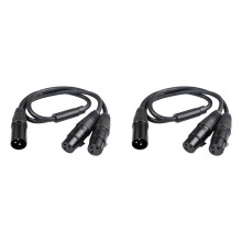 2X XLR Y-Splitterkabel, XLR Male Naar Dual XLR Female Mic Combiner Y-Snoer Gebalanceerde Microfoonadapter Patchkabel - 50 cm