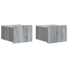 vidaXL Wall-Mounted Bedside Cabinet 2 pcs Grey Sonoma Engineered Wood