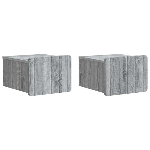 VidaXL vidaXL Wall-Mounted Bedside Cabinet 2 pcs Grey Sonoma Engineered Wood