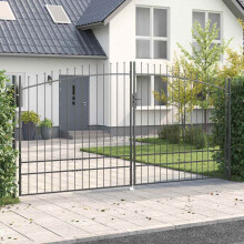 vidaXL Double Gate with Lock Woerden Grey 400 x 249.5 cm Steel