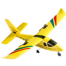 DIY RC-Vliegtuigen voor Kinderen, Afstandsbedieningsvliegtuigen voor Buiten 2,4GHz 2-CH DIY Eenvoudig Te RC-Vliegtuig Geel