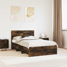 vidaXL Bed Frame Smoked Oak 137 x 203 cm Engineered Wood