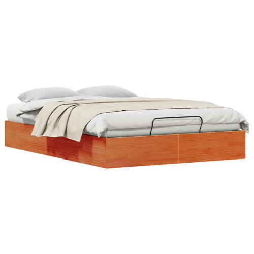 VidaXL vidaXL Ottoman Bed Frame with Storage Wax Brown 150 x 200 cm 2