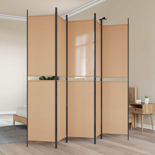 VidaXL vidaXL 5-Panel Room Divider Beige 250 x 220 cm Fabric