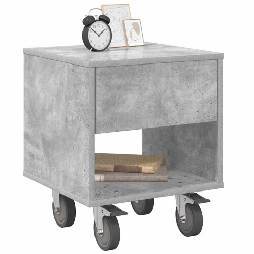 VidaXL vidaXL Bedside Table Concrete Grey 40.5 x 40 x 48 cm Engineered Wood 2