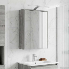 vidaXL Badezimmerspiegelschrank Sonoma-Grau 43 x 16 x 62,5 cm