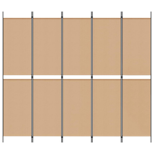 VidaXL vidaXL 5-Panel Room Divider Beige 250 x 220 cm Fabric 2