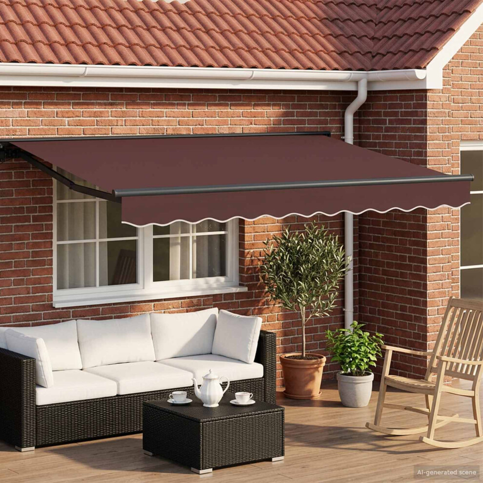Vidaxl Electric Retractable Awning Brown And Anthracite 3 X 2.5 M