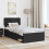 VidaXL vidaXL Bed Frame with Headboard Black 75 x 190 cm Solid Pine Wood 3