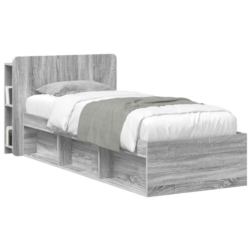 VidaXL vidaXL Headboard Cabinet with Storage Grey Sonoma Engineered Wood 2