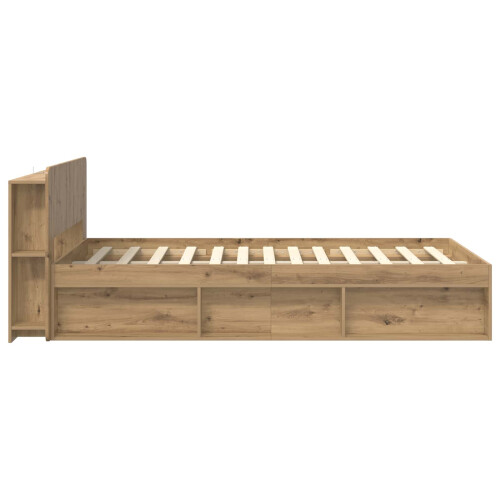 VidaXL vidaXL Bed Frame with Storage Artisan Oak 120 x 190 cm Engineered Wood 2